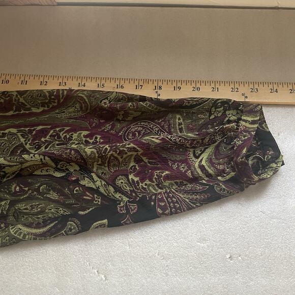 Vintage Y2K Liz Claiborne Studio Shirt Women 16W Black Green Sheer Ruffle Fairy - Picture 11 of 13